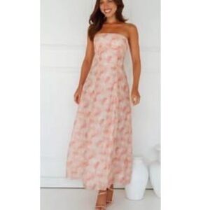 NEW GRETA STRAPLESS MAXI  Elegant Floral Dress